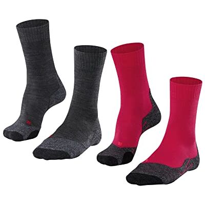 FALKE TK2 Explore 2-Pack W SO laine épaisses anti-ampoule lot de 2 paires, Chaussettes de randonnée Femme, Multicolore (Sortiment 0020), 35-36 FALKE TK2 Explore 2-Pack W SO laine épaisses anti-ampoule lot de 2 paires, Chaussettes de randonnée Femme, Multicolore (Sortiment 0020), 35-36