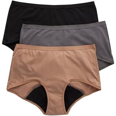 Hanes Women's Fresh & Dry Light Period 3-Pack Boyshort Underwear, Multiple Options Available, 3 Pack-Assorted 1-Moderate Protection, 6, Lot de 3 Assortiment 1 Protection Modérée, 6 Hanes Women's Fresh & Dry Light Period 3-Pack Boyshort Underwear, Multiple Options Available, 3 Pack-Assorted 1-Moderate Protection, 6, Lot de 3 Assortiment 1 Protection Modérée, 6