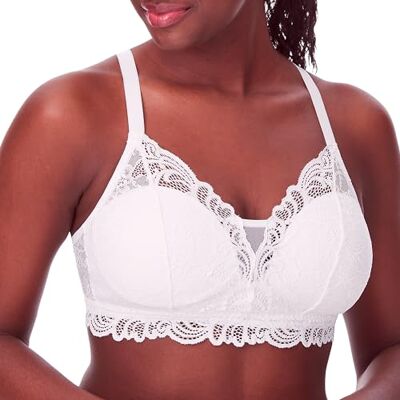 Bali Soutien-gorge Desire All Over Lace Wirefree pour femme, Blanc., M Bali Soutien-gorge Desire All Over Lace Wirefree pour femme, Blanc., M