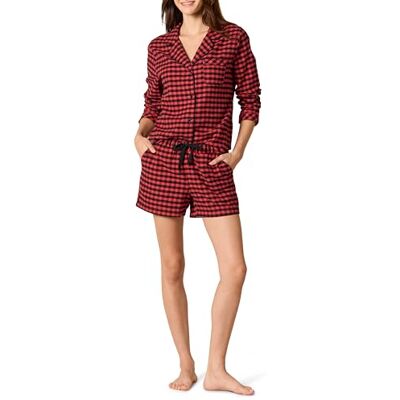 Amazon Essentials Ensemble de pyjama léger en flanelle tissée avec short pour femme Amazon Essentials Ensemble de pyjama léger en flanelle tissée avec short pour femme