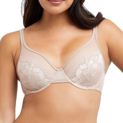 Bali One Smooth U Lace Minimizer, Underwire Full-Coverage Convertible Bra Soutien-Gorge, Opaque pour femme, Evening Blush, 115E Bali One Smooth U Lace Minimizer, Underwire Full-Coverage Convertible Bra Soutien-Gorge, Opaque pour femme, Evening Blush, 115E