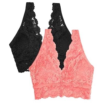 Smart & Sexy Signature Lace Deep V Neck Wireless Bralette, Bralettes For Women With Support, Bralettes And Bralette Pack Soutien-gorge à couverture totale Femme (lot de 1) Smart & Sexy Signature Lace Deep V Neck Wireless Bralette, Bralettes For Women With Support, Bralettes And Bralette Pack Soutien-gorge à couverture totale Femme (lot de 1)