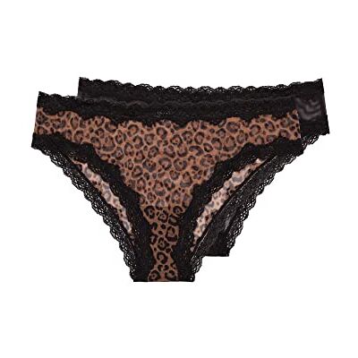 Smart & Sexy Women's Mesh & Lace Cheeky Brief Panties, Available in Multi Packs, Leopard/Black, 9 Smart & Sexy Women's Mesh & Lace Cheeky Brief Panties, Available in Multi Packs, Leopard/Black, 9