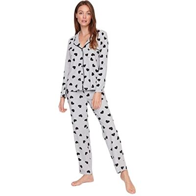 Trendyol Ensemble de Pyjama Tissé avec Cœur pour Femme Ensemble de pijama Femme (lot de 1) Trendyol Ensemble de Pyjama Tissé avec Cœur pour Femme Ensemble de pijama Femme (lot de 1)