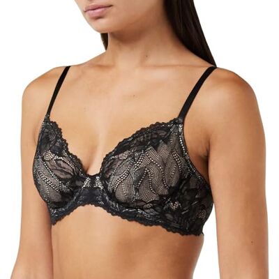 Calvin Soutien-Gorge Femme Unlined FC Avec Armatures, Noir (Black), 80DD (36DD), Noir (Black), 95E Calvin Soutien-Gorge Femme Unlined FC Avec Armatures, Noir (Black), 80DD (36DD), Noir (Black), 95E