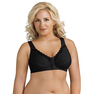 EXQUISITE FORM Womens Fully Front Close Posture With Lace 5100531 Bra, Black, 44C US EXQUISITE FORM Womens Fully Front Close Posture With Lace 5100531 Bra, Black, 44C US