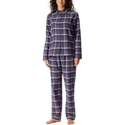 Schiesser Pyjama long pour femme en flanelle tissée de qualité supérieure, Indigo_181991, 42 Schiesser Pyjama long pour femme en flanelle tissée de qualité supérieure, Indigo_181991, 42