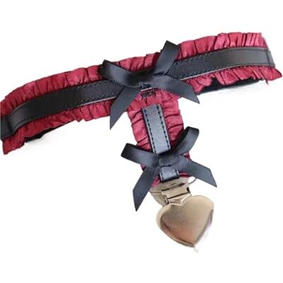MZPOZB Harnais de cuisse en forme de cœur avec anneau pour jeu de rôle avec aile de nœud pour mariage, jarretelles (rouge vin) MZPOZB Harnais de cuisse en forme de cœur avec anneau pour jeu de rôle avec aile de nœud pour mariage, jarretelles (rouge vin)