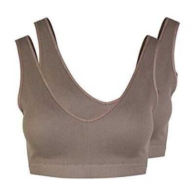 PIECES Pcsymmi Rib Bra Top 2-pack Noos Bc Sous-vêtement Femme PIECES Pcsymmi Rib Bra Top 2-pack Noos Bc Sous-vêtement Femme