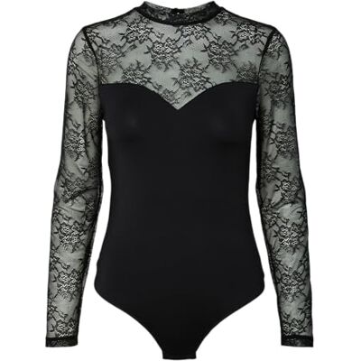 PIECES Pcmilly Ls Lace Bodystocking Noos Pcmilly Ls Body en dentelle Noos Femme (lot de 1) PIECES Pcmilly Ls Lace Bodystocking Noos Pcmilly Ls Body en dentelle Noos Femme (lot de 1)
