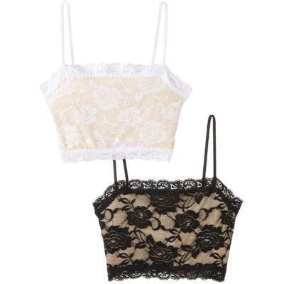 Pure Camiflage 2-pack Lined Stretch Lace Half Camisole Camilage Lot de 2 mi-mi-mi-mi-mollets doublés en dentelle stretch Femme (lot de 2) Pure Camiflage 2-pack Lined Stretch Lace Half Camisole Camilage Lot de 2 mi-mi-mi-mi-mollets doublés en dentelle stretch Femme (lot de 2)