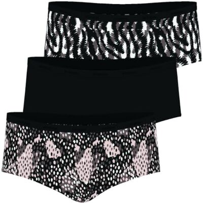 Athena Ecopack,Lot De 3 Boxers,Lingerie Femme, Noir, XL Athena Ecopack,Lot De 3 Boxers,Lingerie Femme, Noir, XL