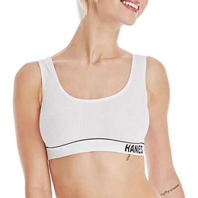 Hanes Originals Seamless Rib Crop Bralette, Scoop Neckline Pullover Wireless Bra, Comfortflex Fit Soutien-gorge Femme (lot de 1) Hanes Originals Seamless Rib Crop Bralette, Scoop Neckline Pullover Wireless Bra, Comfortflex Fit Soutien-gorge Femme (lot de 1)