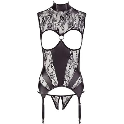Abierta Fina Chemise porte-jarretelles pour femme 26325001021 Noir Taille S, Noir, S Abierta Fina Chemise porte-jarretelles pour femme 26325001021 Noir Taille S, Noir, S