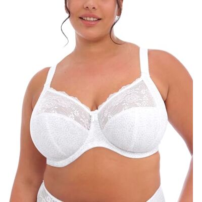 Elomi Morgan Banded Underwire Stretch Lace Bra Soutien-gorge hautement couvrant femme, Blanc, 95F Elomi Morgan Banded Underwire Stretch Lace Bra Soutien-gorge hautement couvrant femme, Blanc, 95F