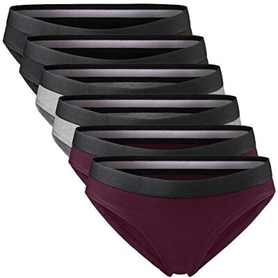 DANISH ENDURANCE Lot de 1, 3, ou 6 Brassières ou Culottes en Coton Bio, Ultra Douces et Confortables, Femme, Multicolore (2x Noir, 2x Gris Foncé, 2x Bordeaux), M DANISH ENDURANCE Lot de 1, 3, ou 6 Brassières ou Culottes en Coton Bio, Ultra Douces et Confortables, Femme, Multicolore (2x Noir, 2x Gris Foncé, 2x Bordeaux), M