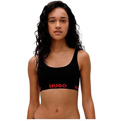 HUGO Bralette Sporty Logo Brassière Femme, Noir 1, S HUGO Bralette Sporty Logo Brassière Femme, Noir 1, S