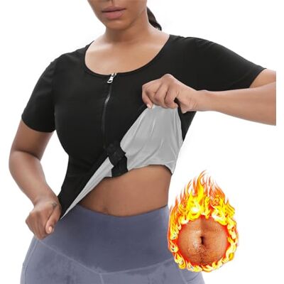 Weyot Vêtements De Sudation Femme, Gilet De Sudation pour Femme, Débardeur Minceur Sauna Amincissante T-Shirt De Sudation Effet Sauna Fitness Shapewear avec Fermeture À Glissière Weyot Vêtements De Sudation Femme, Gilet De Sudation pour Femme, Débardeur Minceur Sauna Amincissante T-Shirt De Sudation Effet Sauna Fitness Shapewear avec Fermeture À Glissière