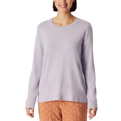 Schiesser T-shirt de nuit à manches longues pour femme Mélange modal + haut de pyjama relax, Violette_182108, 38 Schiesser T-shirt de nuit à manches longues pour femme Mélange modal + haut de pyjama relax, Violette_182108, 38