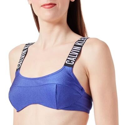 Calvin Haut de bikini bralette pour femme avec armatures, Bleu (Midnight Lagoon), L Calvin Haut de bikini bralette pour femme avec armatures, Bleu (Midnight Lagoon), L