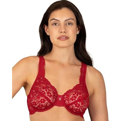 Smart & Sexy Women's Signature Lace Unlined Underwire Bra, Available in Single and 2 Packs, No No Red, 42D Smart & Sexy Women's Signature Lace Unlined Underwire Bra, Available in Single and 2 Packs, No No Red, 42D