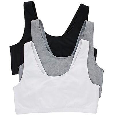Hanes Bralette Pack, Cotton Scoopneck Bralette, Low-impact Sports Bra, 3-pack Soutien-gorge Femme (lot de 3) Hanes Bralette Pack, Cotton Scoopneck Bralette, Low-impact Sports Bra, 3-pack Soutien-gorge Femme (lot de 3)