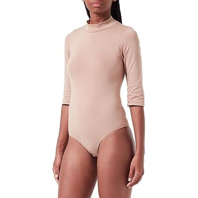 VERO MODA Vmlydia Body sans coutures à col haut pour femme, naturel, M-L VERO MODA Vmlydia Body sans coutures à col haut pour femme, naturel, M-L