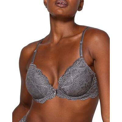 Smart & Sexy Women's Seasonal Signature Lace Push-up Bra Fashion Colors, Anthracite, 40DD Smart & Sexy Women's Seasonal Signature Lace Push-up Bra Fashion Colors, Anthracite, 40DD