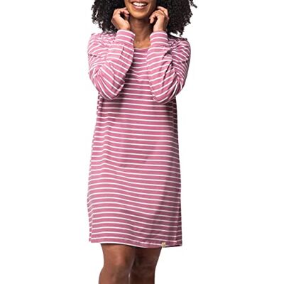 greenjama Chemise de nuit à rayures pour femme Certifié GOTS, Raisin, 40 greenjama Chemise de nuit à rayures pour femme Certifié GOTS, Raisin, 40