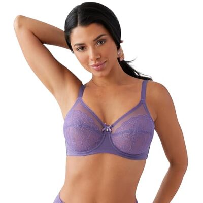 Wacoal Couverture de soutien-gorge à armatures rétro chic pour femme, transparent, Violet, 38D Wacoal Couverture de soutien-gorge à armatures rétro chic pour femme, transparent, Violet, 38D