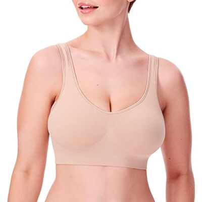 Bali Comfort Revolution Soutien-gorge gainant sans armatures pour femme, Nude Chiné., S Bali Comfort Revolution Soutien-gorge gainant sans armatures pour femme, Nude Chiné., S