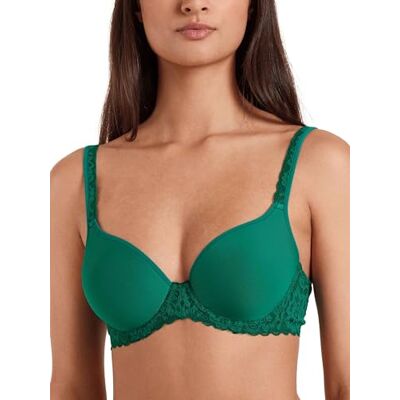 CALIDA Soutien-gorge en dentelle confort naturel pour femme, Vert Nevada, 90D CALIDA Soutien-gorge en dentelle confort naturel pour femme, Vert Nevada, 90D