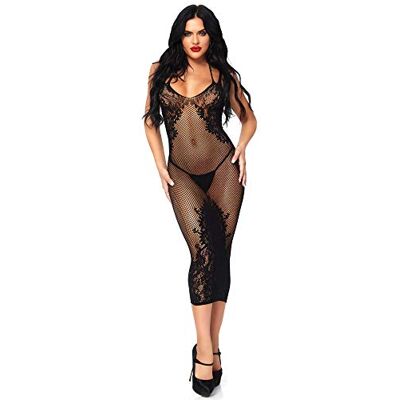 Leg Avenue 86064 Robe Résille/Dentelle sans Couture avec Effet Laçage à l'Arrière Noir Taille Unique 36-40 Leg Avenue 86064 Robe Résille/Dentelle sans Couture avec Effet Laçage à l'Arrière Noir Taille Unique 36-40