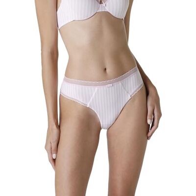 Lovable Slip en microfibre My Daily Comfort Printed pour femme, Blanc rayures rose, Large Lovable Slip en microfibre My Daily Comfort Printed pour femme, Blanc rayures rose, Large