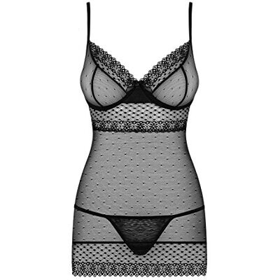 Obsessive Chemise de nuit translucide avec noeud, L/XL Obsessive Chemise de nuit translucide avec noeud, L/XL