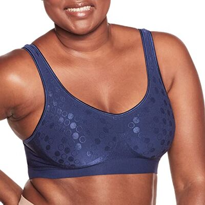 Bali Comfort Revolution Soutien-Gorge à Couverture Totale Femme, À Pois Bleu Marine., 3XL Bali Comfort Revolution Soutien-Gorge à Couverture Totale Femme, À Pois Bleu Marine., 3XL
