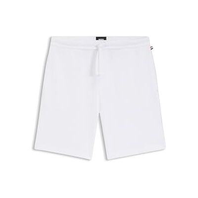 Boss Hommes Waffle Shorts Short de Pyjama à la Structure gaufrée avec Logo brodé, 100white, M Boss Hommes Waffle Shorts Short de Pyjama à la Structure gaufrée avec Logo brodé, 100white, M