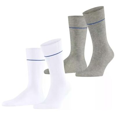 ESPRIT Accent Rib 2-Pack M So coton unies 2 paires, Chaussettes Homme, Multicolore White Grey Mix 0010, 43-46 ESPRIT Accent Rib 2-Pack M So coton unies 2 paires, Chaussettes Homme, Multicolore White Grey Mix 0010, 43-46