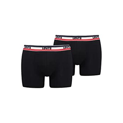 Levi's Sportswear Logo Boxer Lot de 2 Homme, Noir, S Levi's Sportswear Logo Boxer Lot de 2 Homme, Noir, S