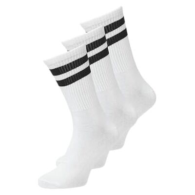 JACK & JONES Lot de 3 paires de chaussettes pour homme, Blanc/paquet : blanc blanc, taille unique JACK & JONES Lot de 3 paires de chaussettes pour homme, Blanc/paquet : blanc blanc, taille unique