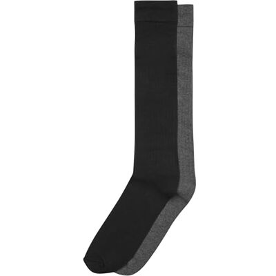 Urban Classics Lot de 2 paires de chaussettes hautes unisexe en noir, gris foncé et gris clair, taille 39-46, Noir + gris foncé, 43-46 EU Urban Classics Lot de 2 paires de chaussettes hautes unisexe en noir, gris foncé et gris clair, taille 39-46, Noir + gris foncé, 43-46 EU