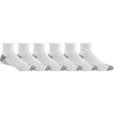 Columbia Men's 6 Pack Athletic Quarter Socks, White/ Grey, Shoe Size 6-12 Columbia Men's 6 Pack Athletic Quarter Socks, White/ Grey, Shoe Size 6-12