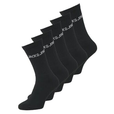JACK & JONES Jacregen Jnr Noos Lot de 3 paires de chaussettes de tennis pour homme, Noir, 38-43 EU JACK & JONES Jacregen Jnr Noos Lot de 3 paires de chaussettes de tennis pour homme, Noir, 38-43 EU