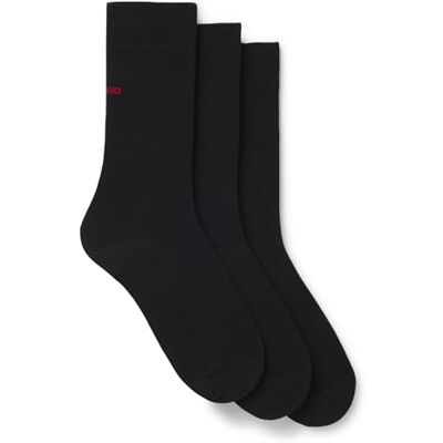 HUGO 3P RS UNI CC Lot de 3 paires de chaussettes avec logo pour homme, Noir, 43-45 EU HUGO 3P RS UNI CC Lot de 3 paires de chaussettes avec logo pour homme, Noir, 43-45 EU