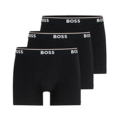 Boss BoxerBr 3P Power Lot de 3 boxers en coton extensible avec logos pour homme, Noir, S Boss BoxerBr 3P Power Lot de 3 boxers en coton extensible avec logos pour homme, Noir, S