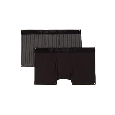 Giorgio Armani Trunks Homme, Impression à rayures et noir, S Giorgio Armani Trunks Homme, Impression à rayures et noir, S
