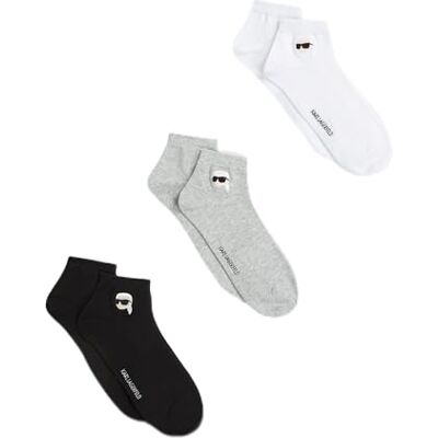 KARL LAGERFELD International B.V ikon Lot de 3 paires de chaussettes de sport Noir/blanc/gris Taille 39-42, multicolore, 39-42 EU KARL LAGERFELD International B.V ikon Lot de 3 paires de chaussettes de sport Noir/blanc/gris Taille 39-42, multicolore, 39-42 EU