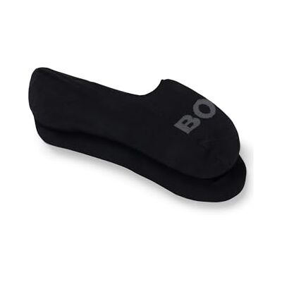 Boss Hommes 2P SL Uni Logo CC Lot de deux paires de chaussettes invisibles avec logos, Black1, 45-46 Boss Hommes 2P SL Uni Logo CC Lot de deux paires de chaussettes invisibles avec logos, Black1, 45-46