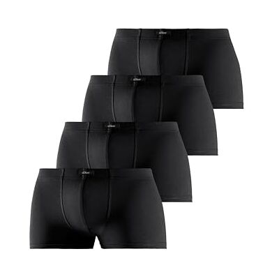 s.Oliver Lot de 4 boxers pour homme, 4 x noir., M s.Oliver Lot de 4 boxers pour homme, 4 x noir., M