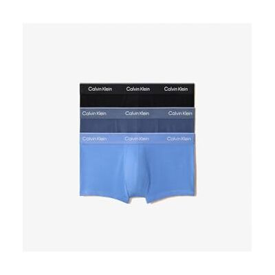 Calvin Low Rise 3Pk Boxer Homme Noir/Glacier/Blue Bell XXL Calvin Low Rise 3Pk Boxer Homme Noir/Glacier/Blue Bell XXL